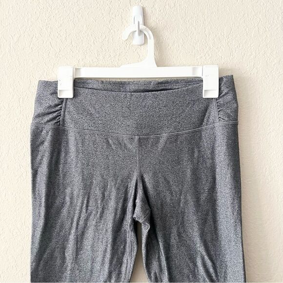 Athleta Women's Size M Gray Herringbone Ruched Leggings Pull On 307217 - Picture 2 of 8
